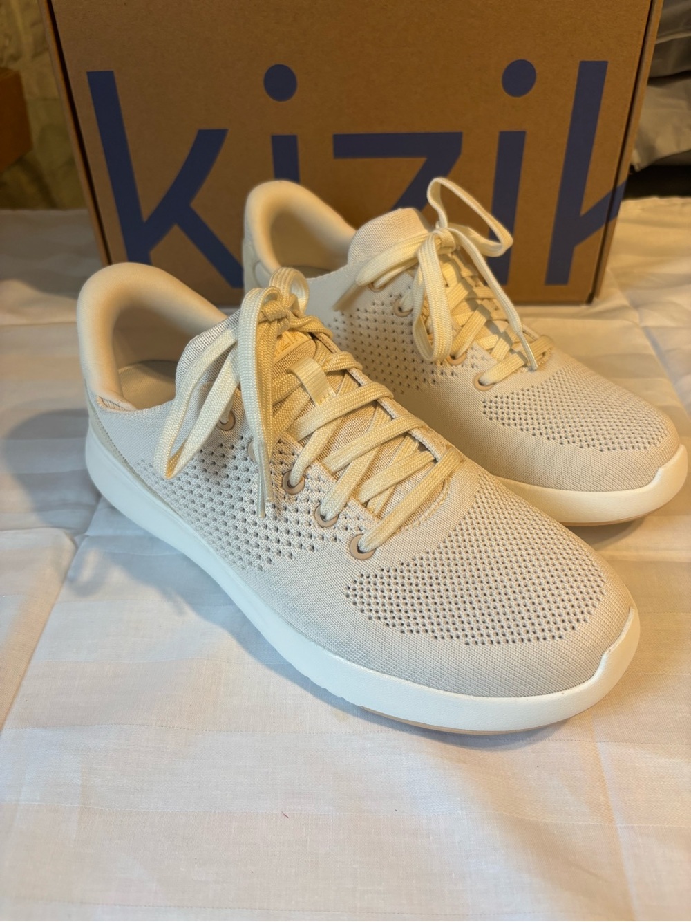 Women’s Knit Lace-Up Sneaker - Beige